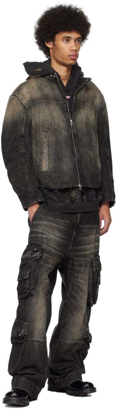 DIESEL D-Marge-S Denim Jacket in Black for Men | Lyst