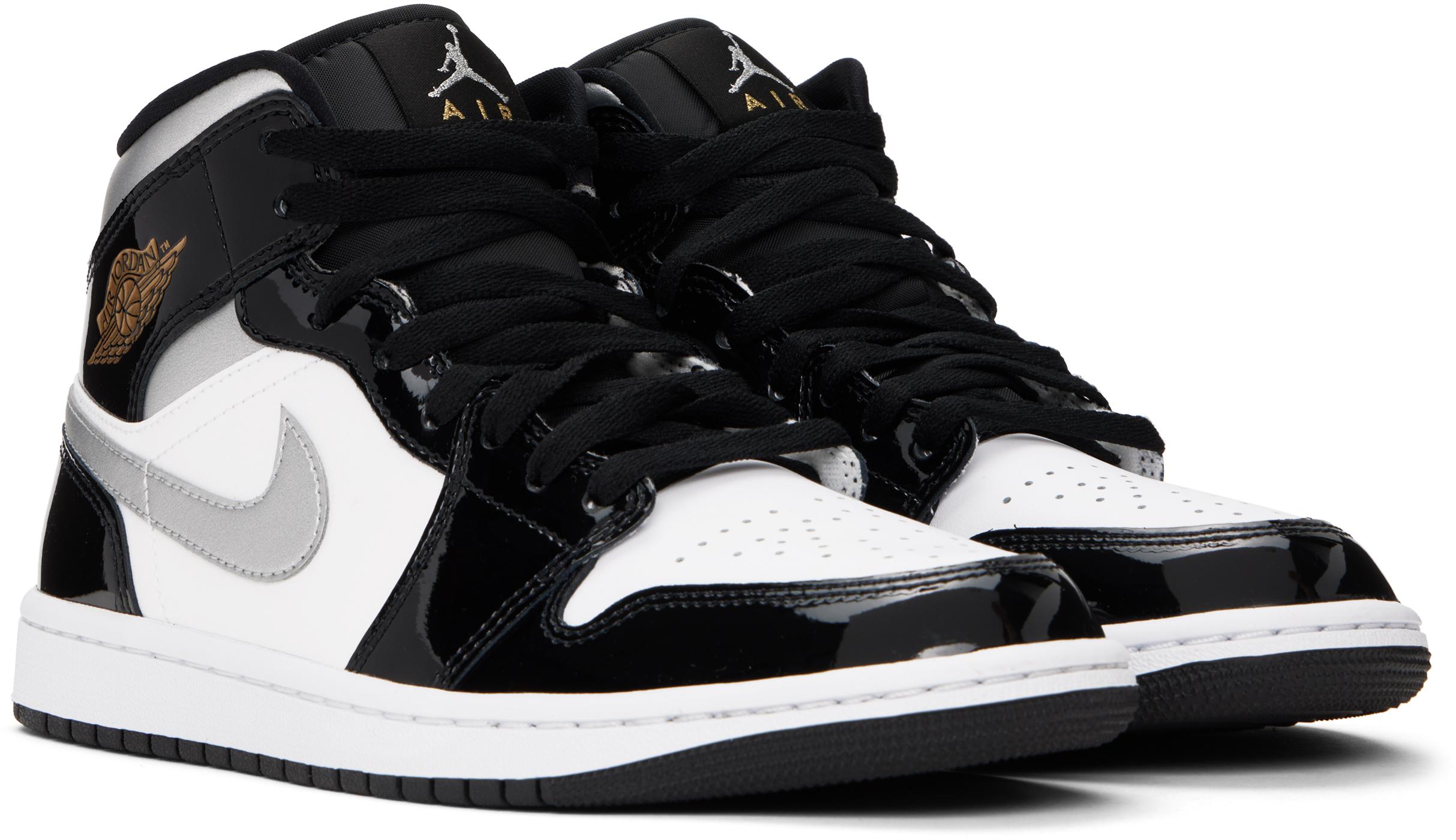 shiny black nike high tops