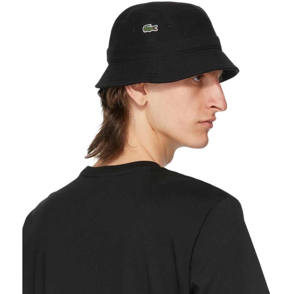 lacoste black bucket hat