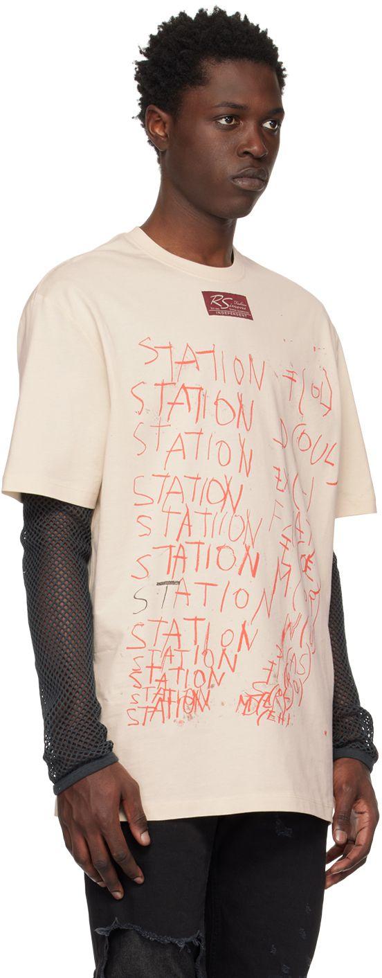 Raf Simons 'station' T-shirt in Natural for Men | Lyst