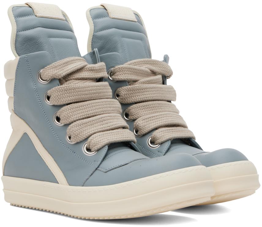 Rick Owens Porterville Jumbolaced Geobasket Sneakers in Blue Rick Owens Porterville Jumbolaced Geobasket Sneakers in Blue