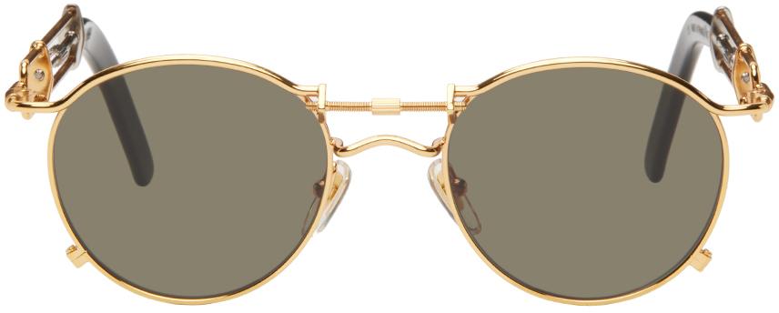 Jean Paul Gaultier メンズ ブラック ゴールド 56-0174 サングラス 