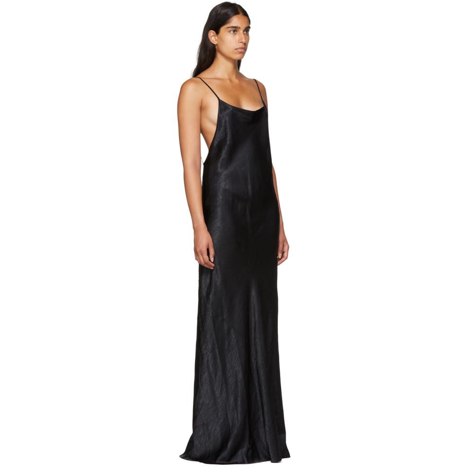 black silky gown