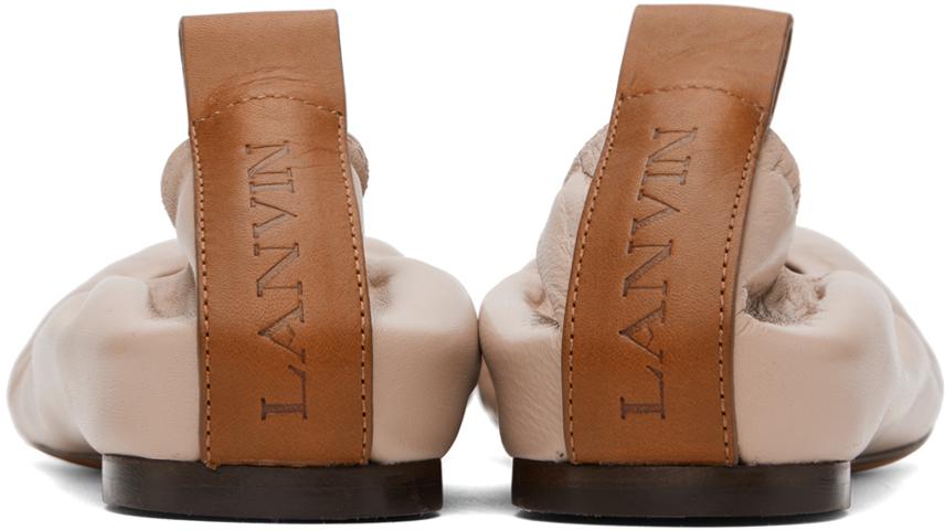 Lanvin レディース ブラック レザー バレエシューズ フラットシューズ 