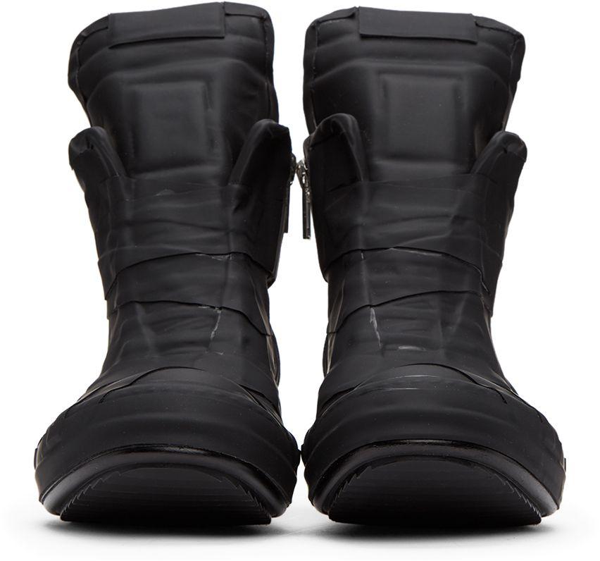 Rick Owens Rubber Panelled Geobasket Sneakers in Black for Men | Lyst