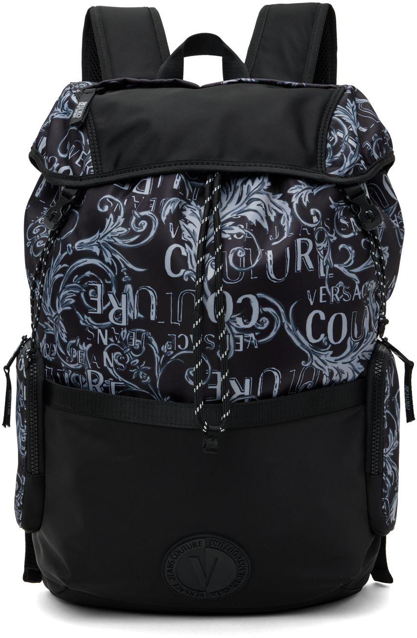 Versace Jeans Couture Black V-Emblem Backpack