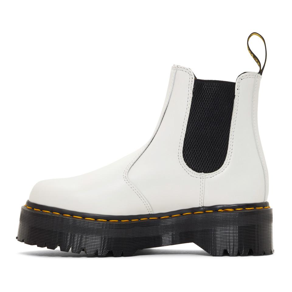 Dr. Martens Leather 2976 Quad Chelsea Boots in White for ...