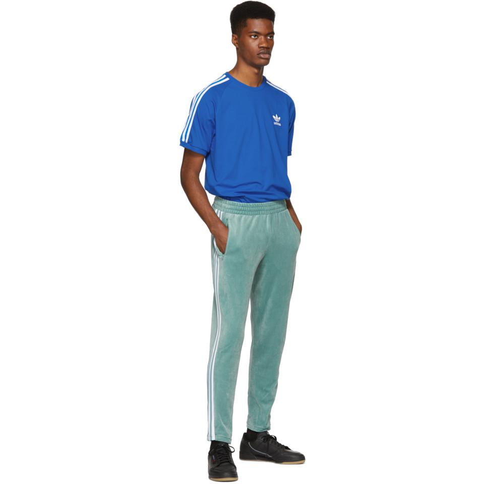 adidas Originals Green Velour Cozy Lounge Pants for Men - Lyst