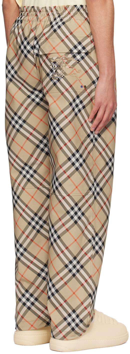 Burberry Tan Check Sweatpants in Natural for Men Lyst
