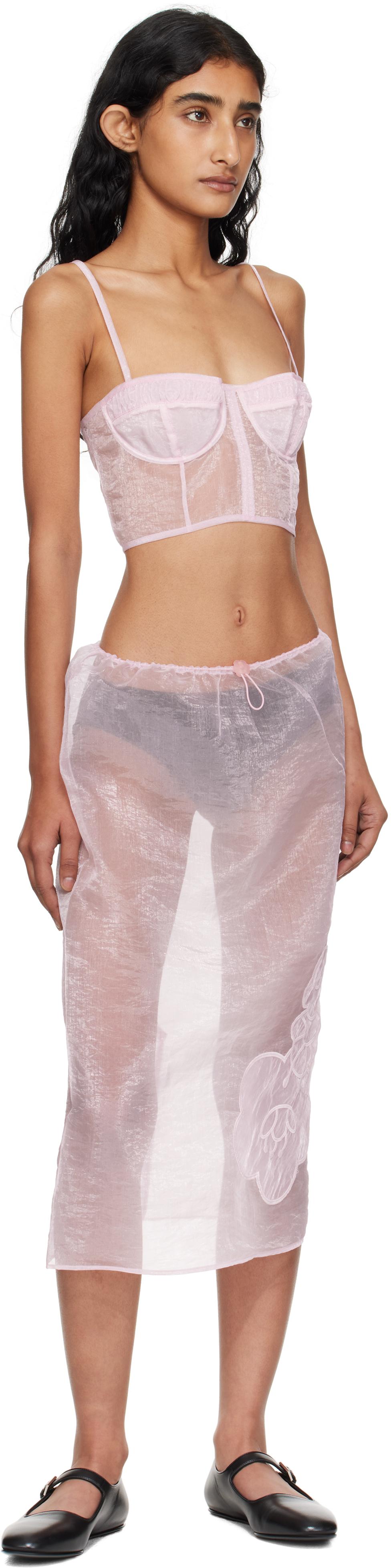 スカート CECILIE BAHNSEN Antiqued pink organza skirt Cecilie Bahnsen Antiqued Pink Organza Skirt (CECILIE BAHNSEN