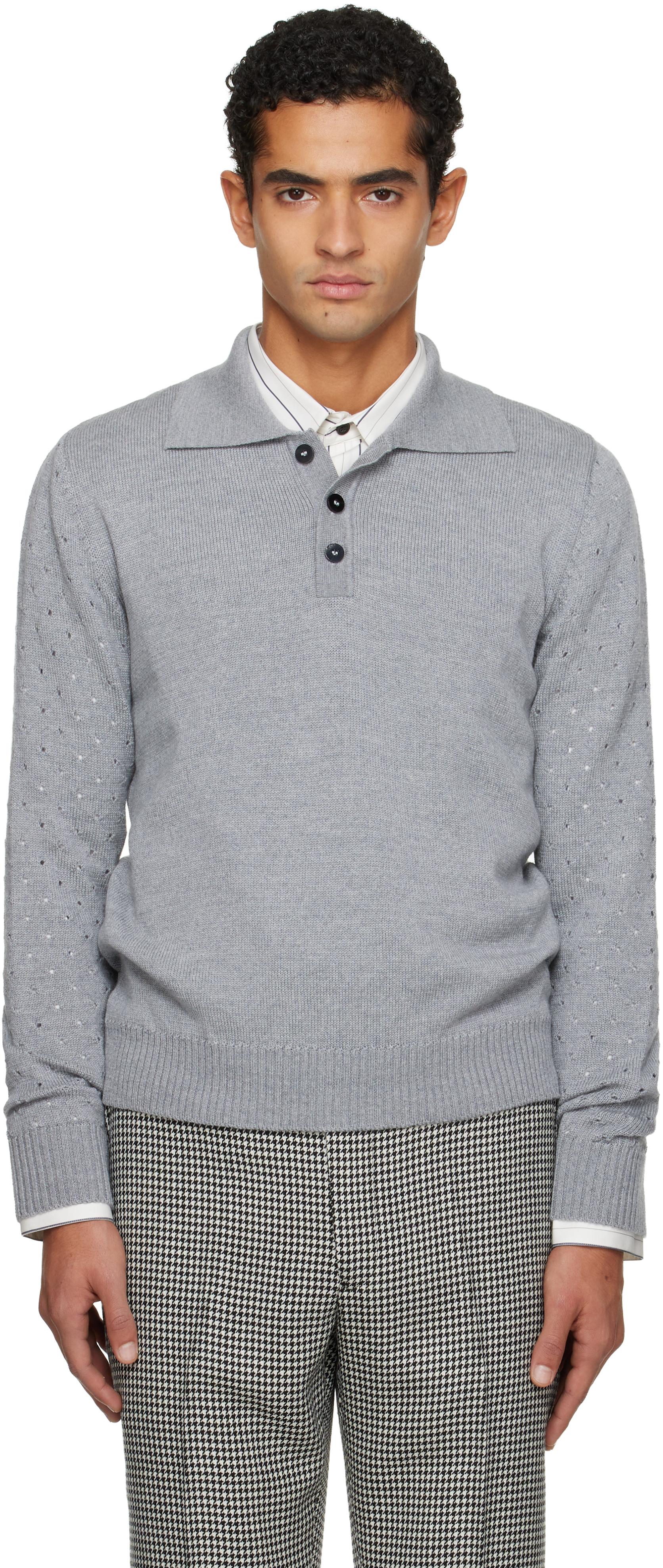 Ernest W. Baker Polka-Dot Polo in Gray for Men | Lyst