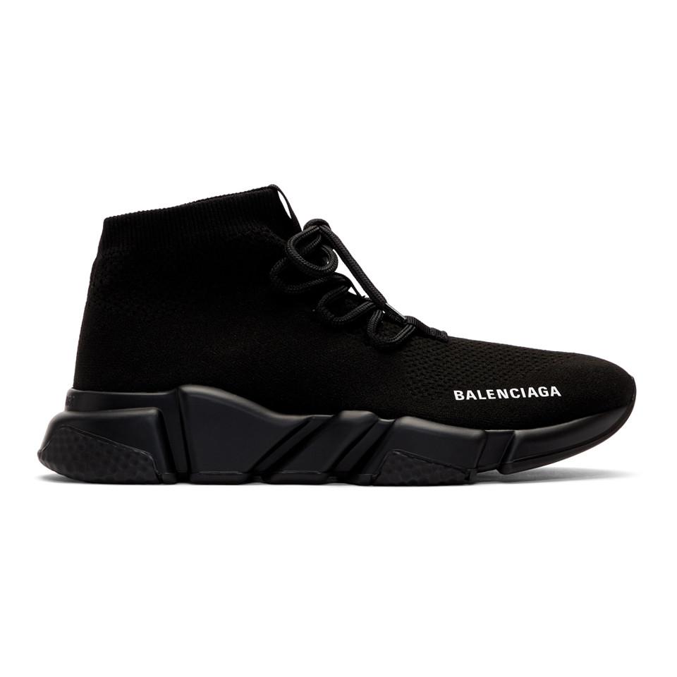 Balenciaga Speed Lace Trainers in Black for Men - Save 38% | Lyst