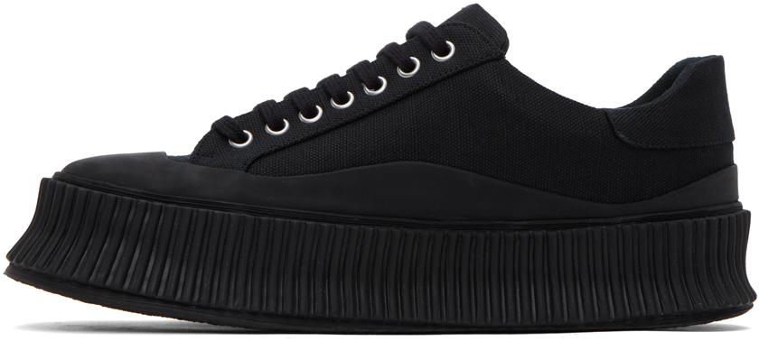 Jil Sander メンズ ブラック プラットフォーム スニーカー Jil Sander メンズ ブラック プラットフォーム スニーカー