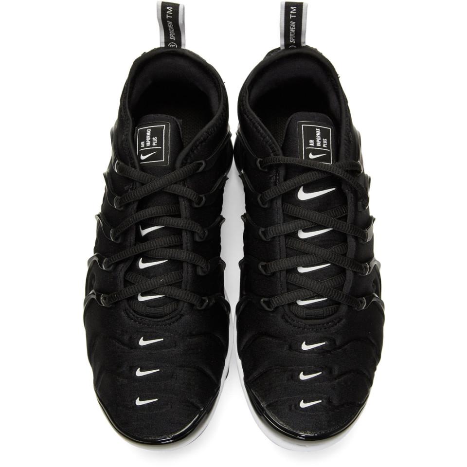 Nike Neoprene Black And White Air Vapormax Plus Sneakers - Lyst