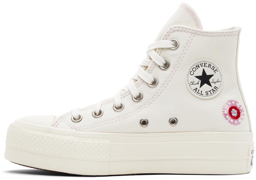 Converse Canvas White Chuck Taylor All Star Lift Sneakers in Black | Lyst