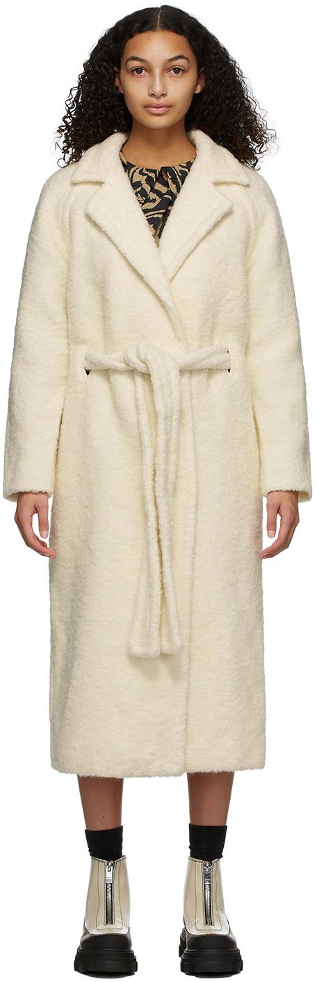Ganni white coat Clearance