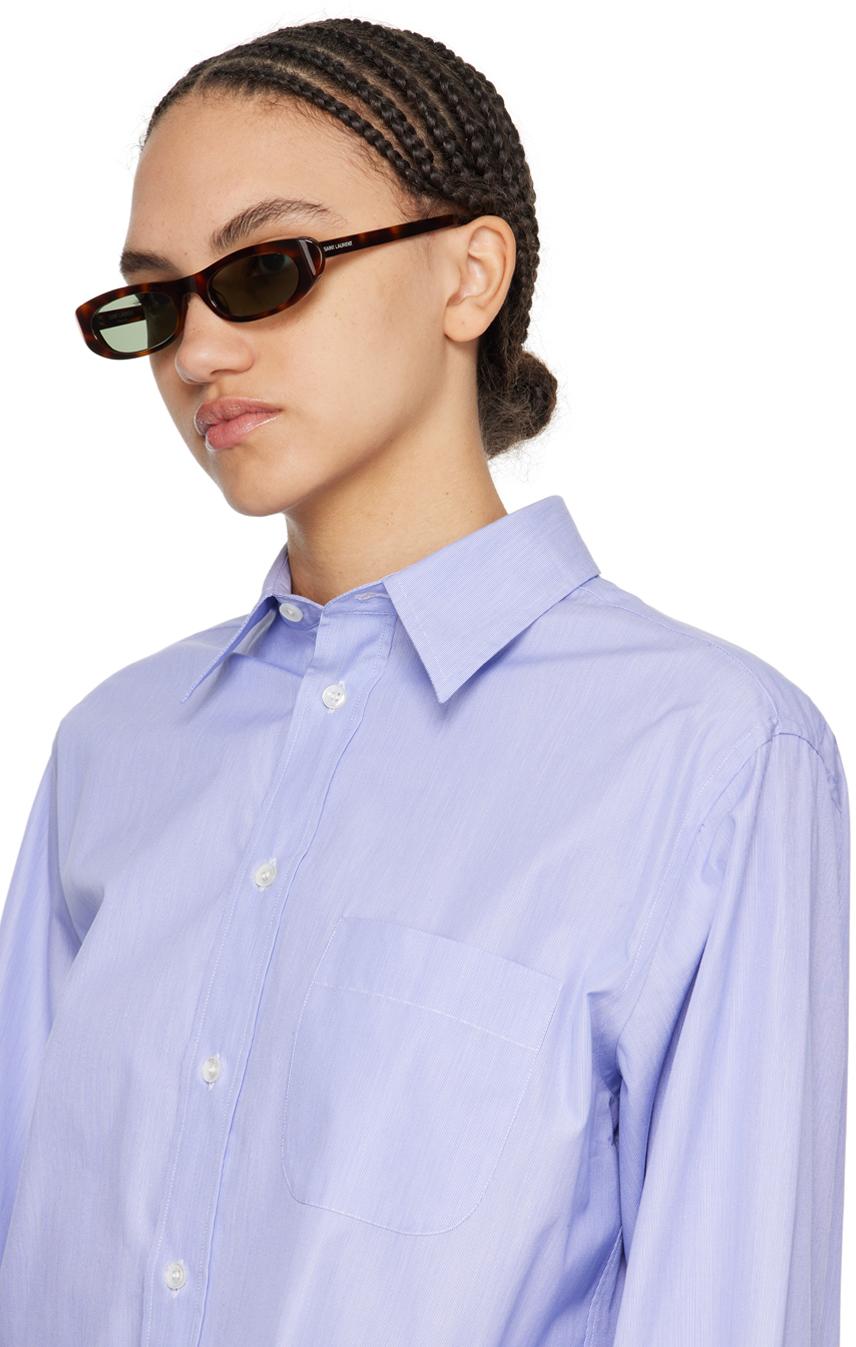 Saint Laurent レディース ブラック トータスシェル Sl 557 Shade 