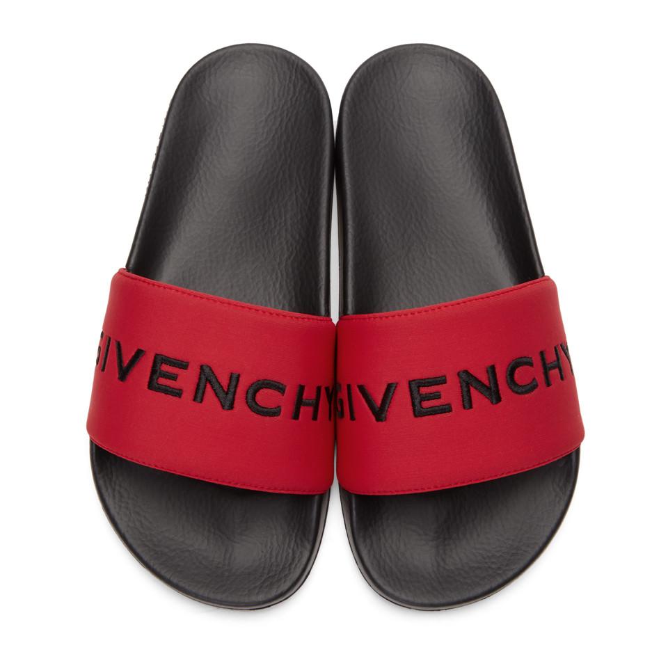 Givenchy Neoprene Logo-embroidered Slides - Lyst