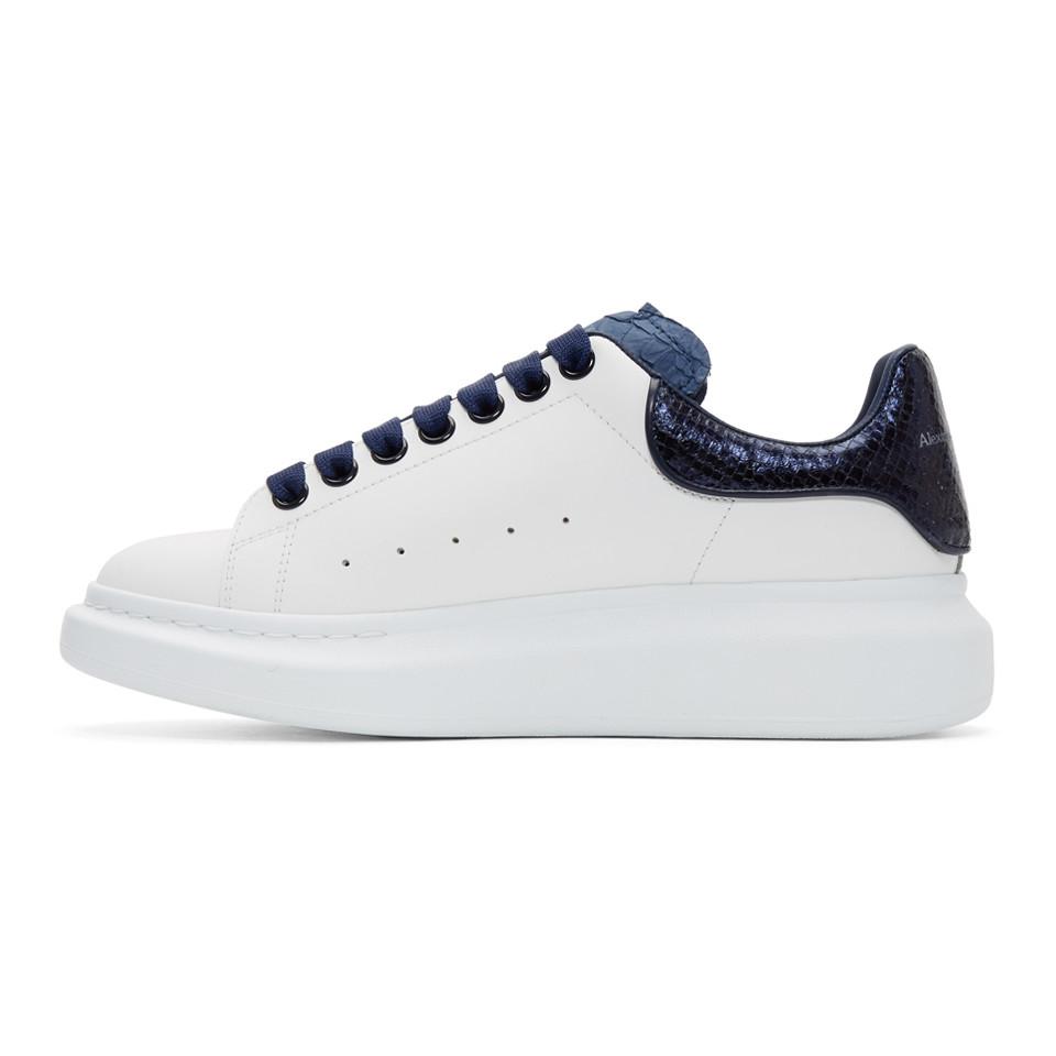Alexander McQueen White And Blue Python Oversized Sneakers for Men Lyst
