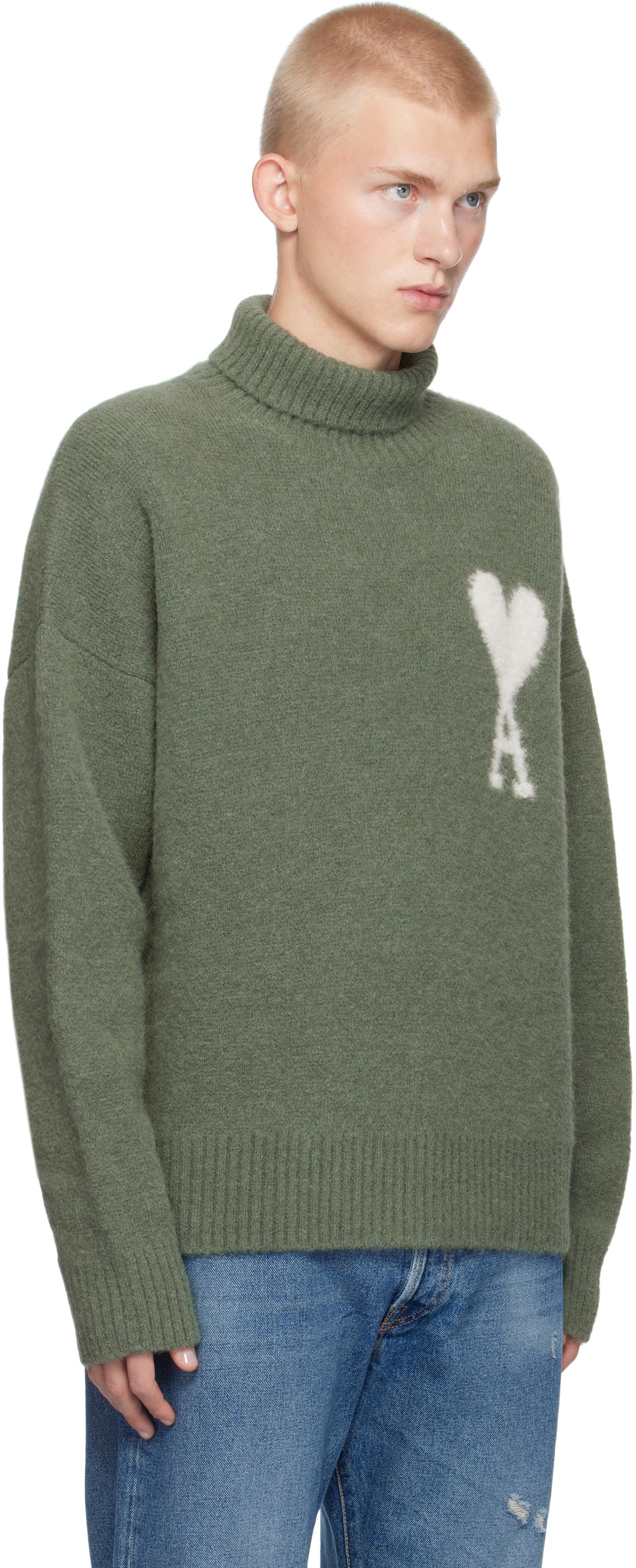 Ami Paris メンズ グリーン ーン Ami De Coeur タートルネック  