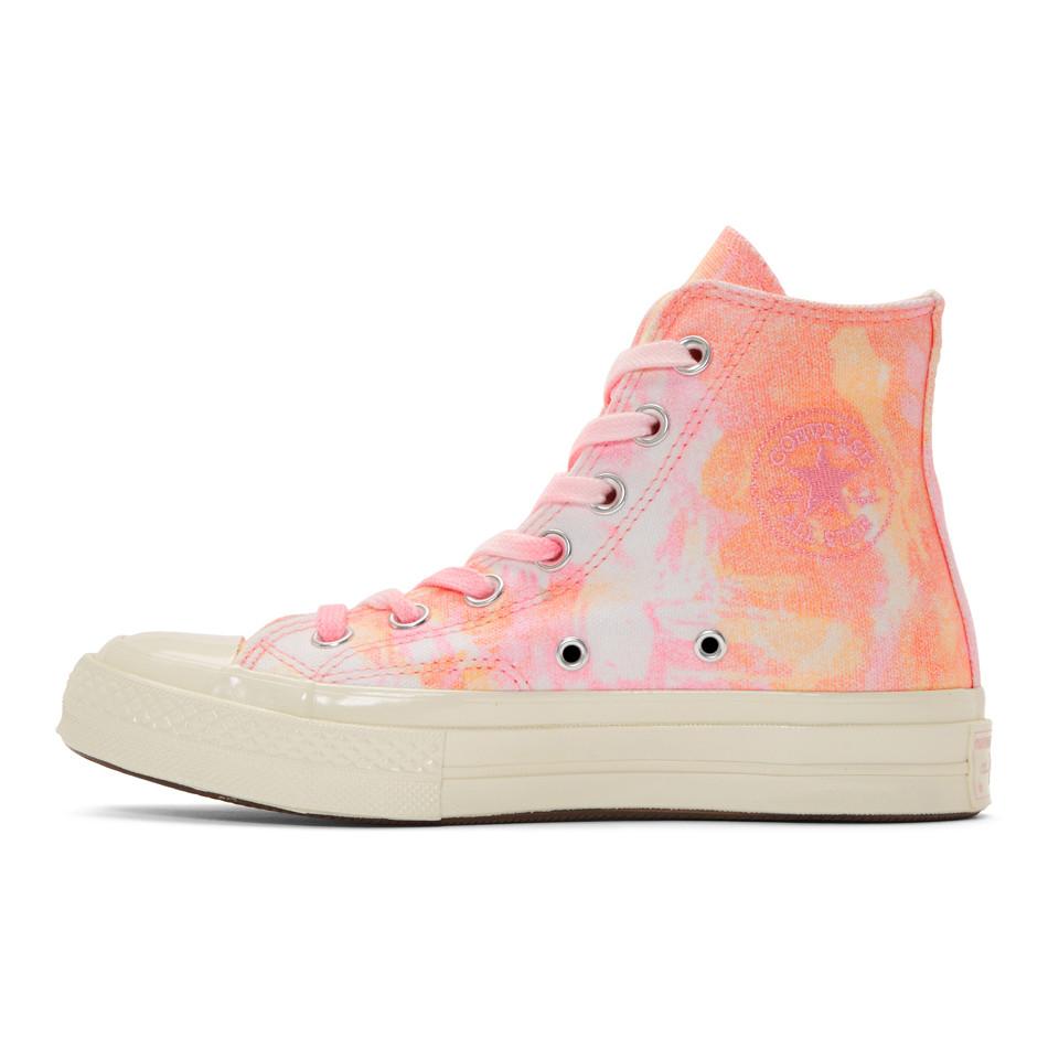 Converse Pink Tie Dye Chuck 70 High Top Sneakers | Lyst