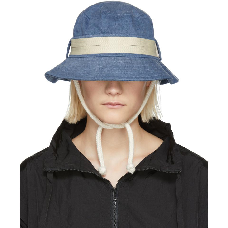 Acne Studios Denim Blue Sun Sun Bucket 
