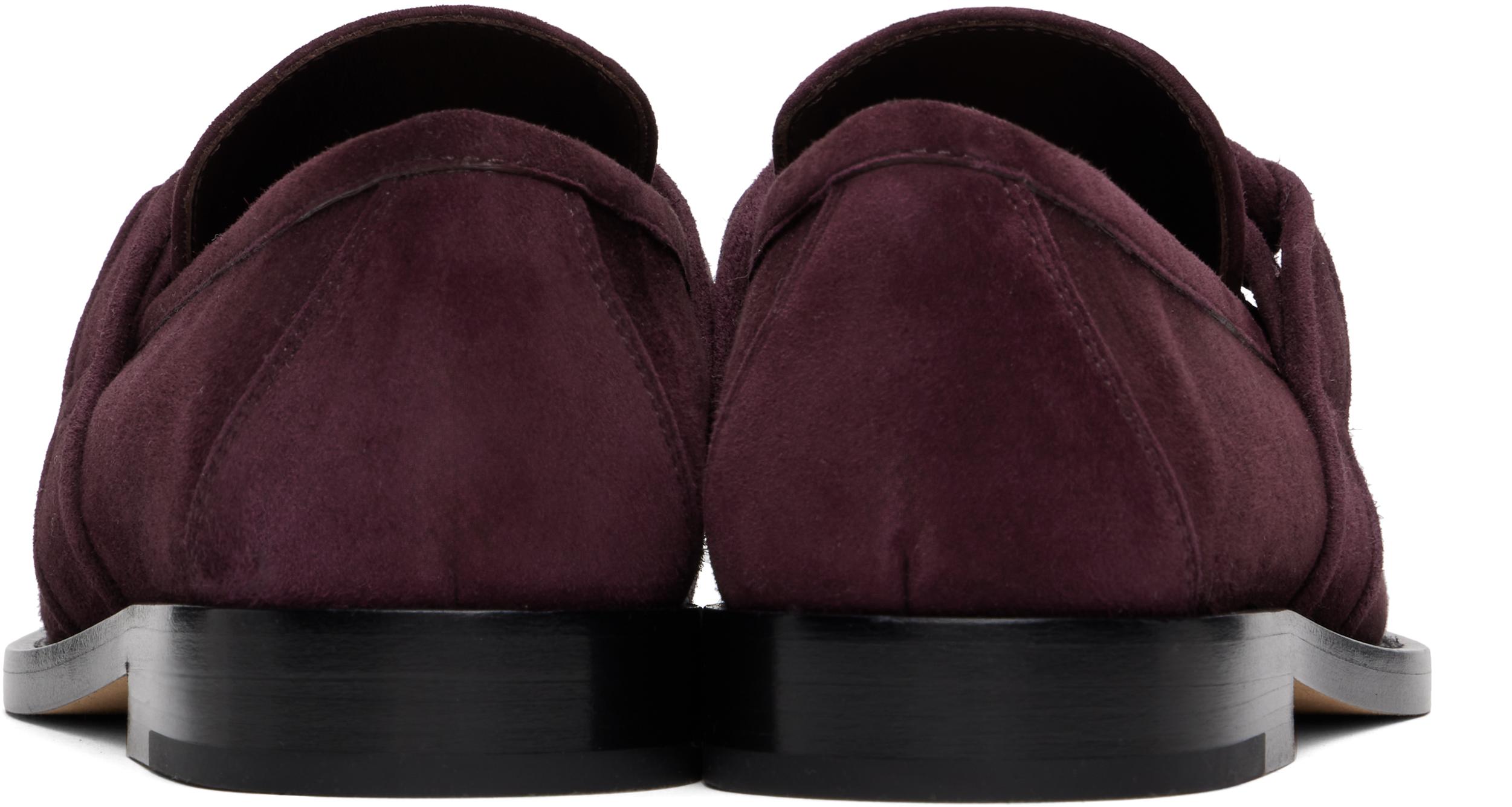 Bottega Veneta ダークパープル レザーブーツ Bottega Veneta ダークパープル レザーブーツ