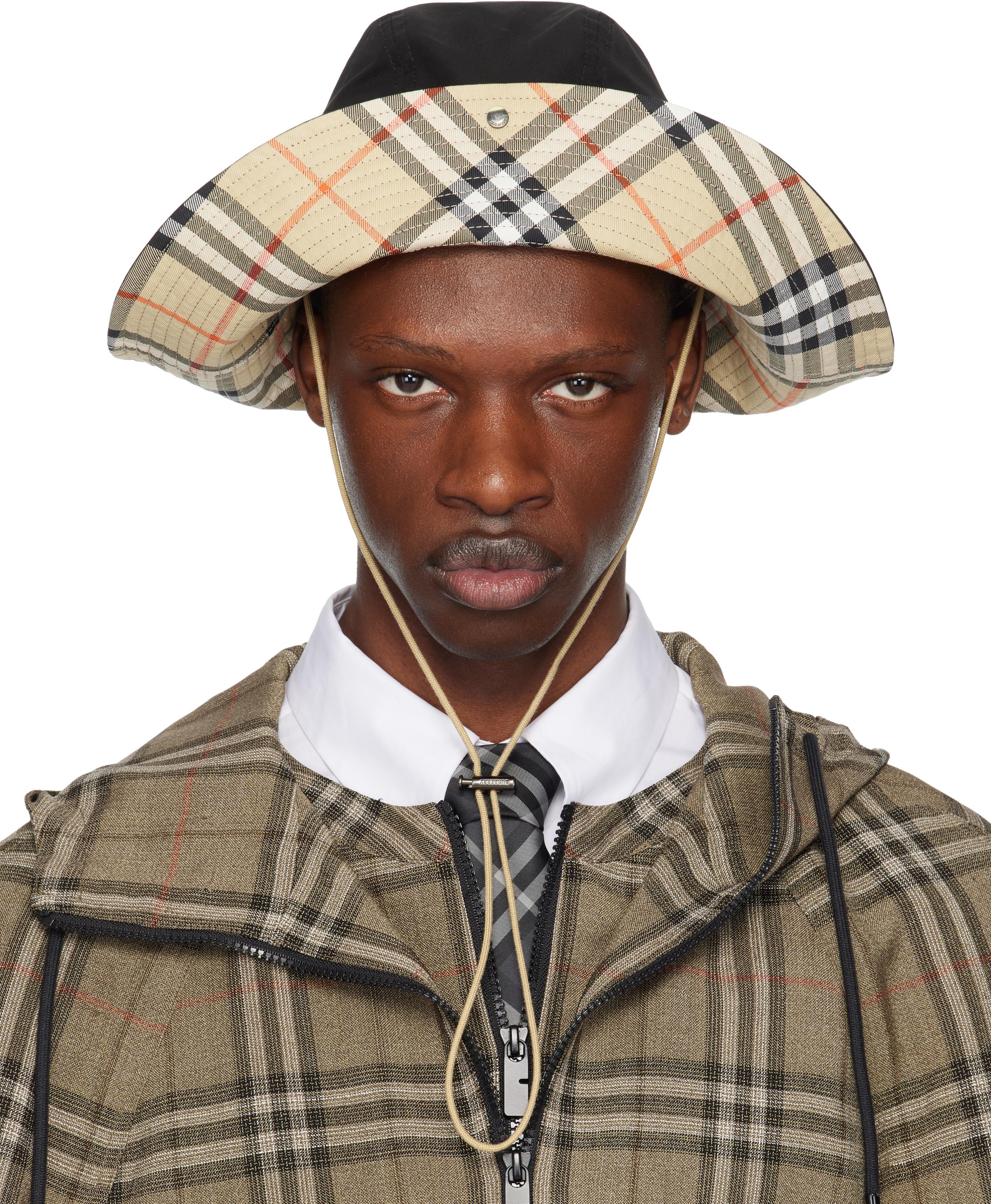 専用　BURBERRY ノバチェック ブラック バケットハット 帽子 6750 メンズ Burberry ブラック チェックブリム ギャバジン バケット