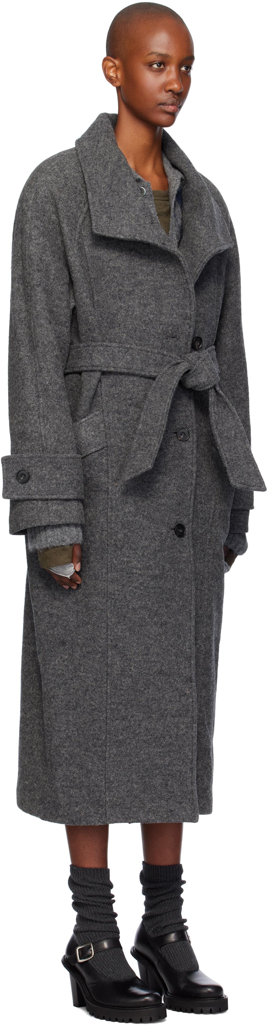 【OPEN YY】WOOL HIGH-NECK COCOON COAT [正規品] 関税 送料込み Black OPEN YY Coats for Women | Lyst Canada