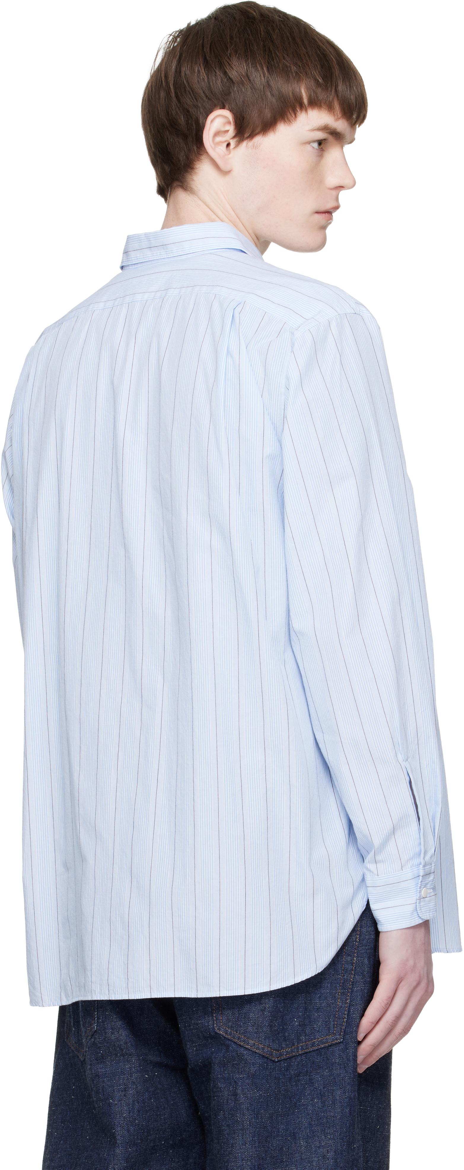 Nanamica Regular Collar Stripe Wind Shirt in Black for Men | Lyst UK