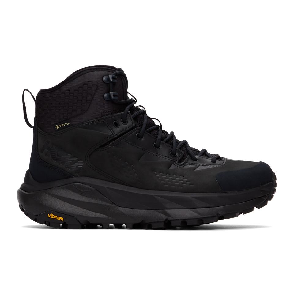 Hoka One One Leather Black Kaha Goretex® Boots for Men Lyst