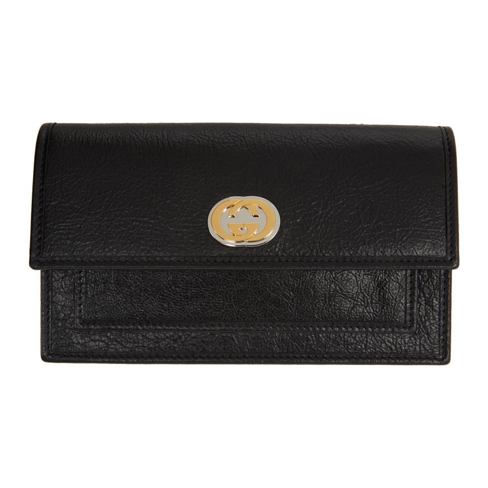 Gucci Leather Black Interlocking G Wallet for Men - Lyst