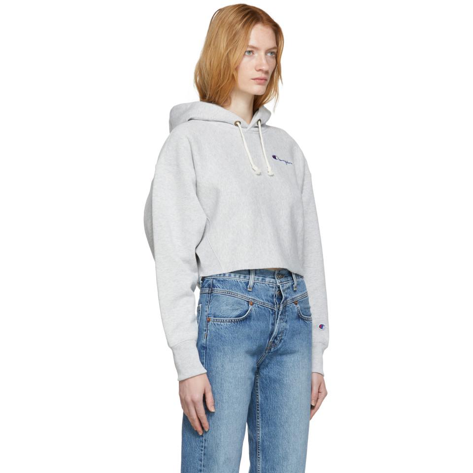 champion crop hoodie women's