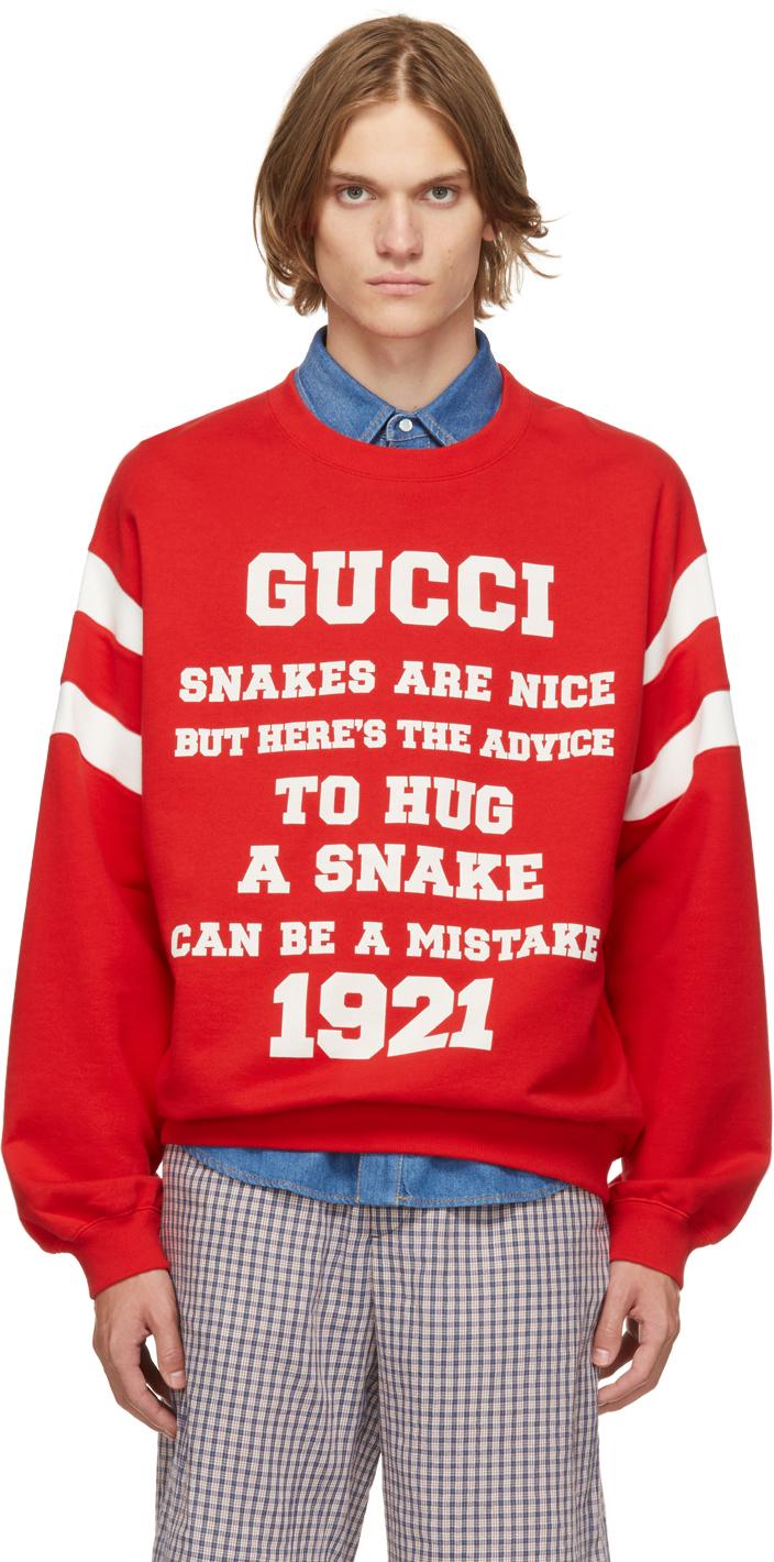 Gucci Red 'snakes Are Nice' Sweatshirt for Men | Lyst