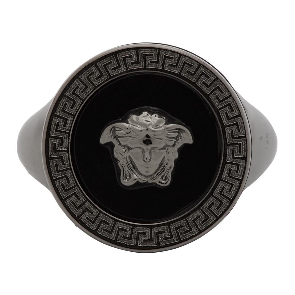 Versace Silver Medusa Ring for Men