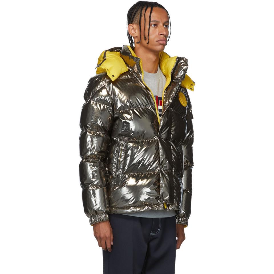 silver moncler coat