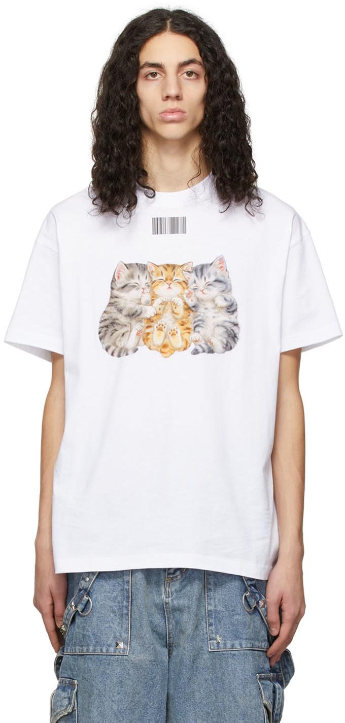 VTMNTS Cotton Kayomi Harai Edition Cute Cat T-shirt in White for Men | Lyst