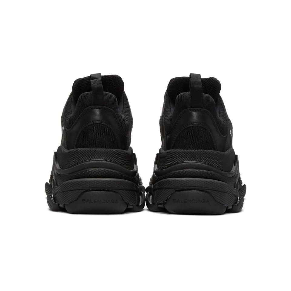 Balenciaga Leather Black Triple S Sneakers for Men - Lyst