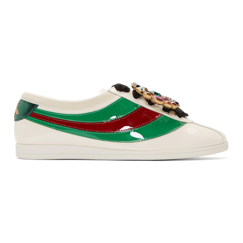 Gucci Ivory Falacer Bowling Sneakers in White | Lyst