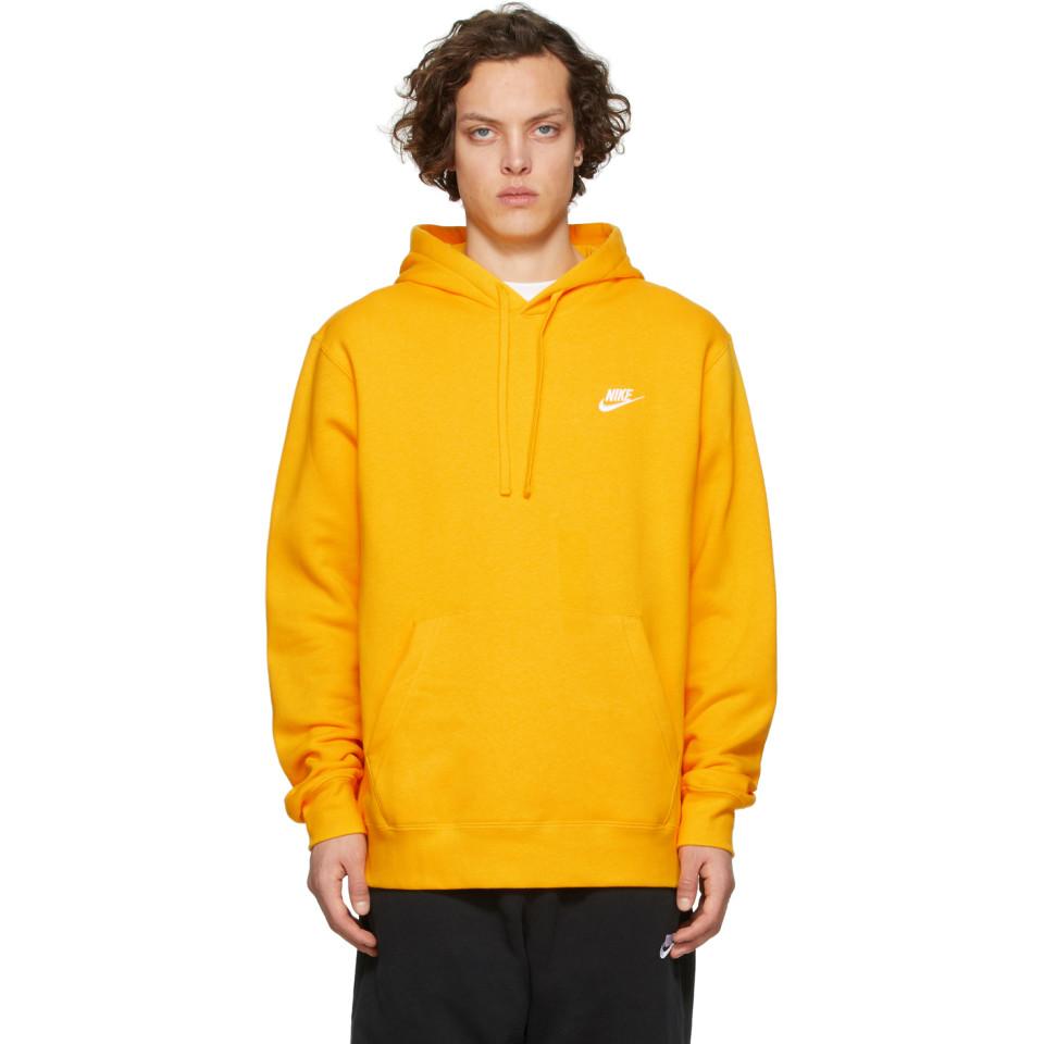 Nike Club Full-zip Hoodie in Yellow for Men | Lyst