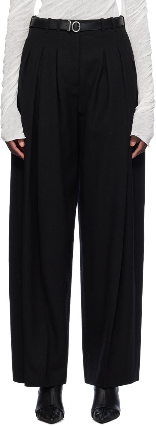 Jil Sander レディース ブラック ベルト トラウザーズ パンツ 