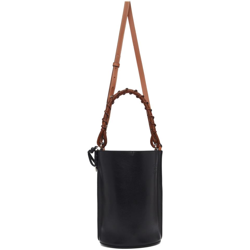 LOEWE LOEWE Gate anagram bucket Shoulder crossbody Bag 309.22.B257 Calfskin  black GHW 309.22.B257