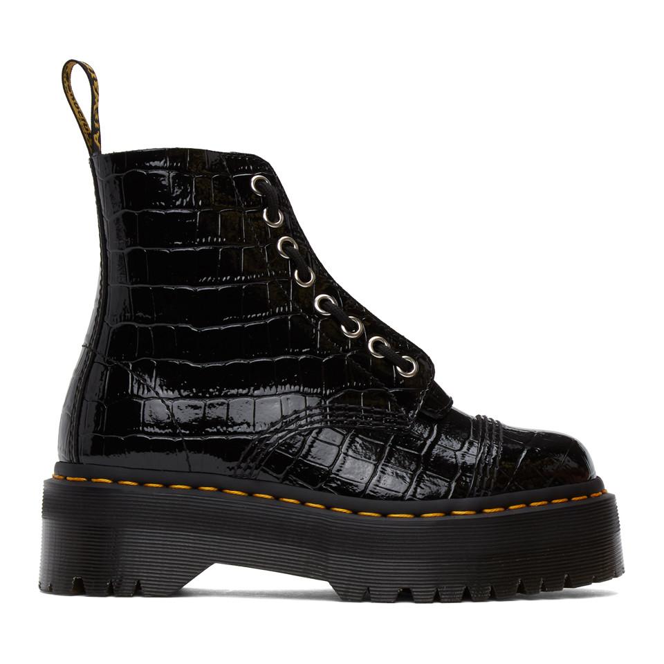 dr martens womens sinclair patent lamper croc zipper bootie