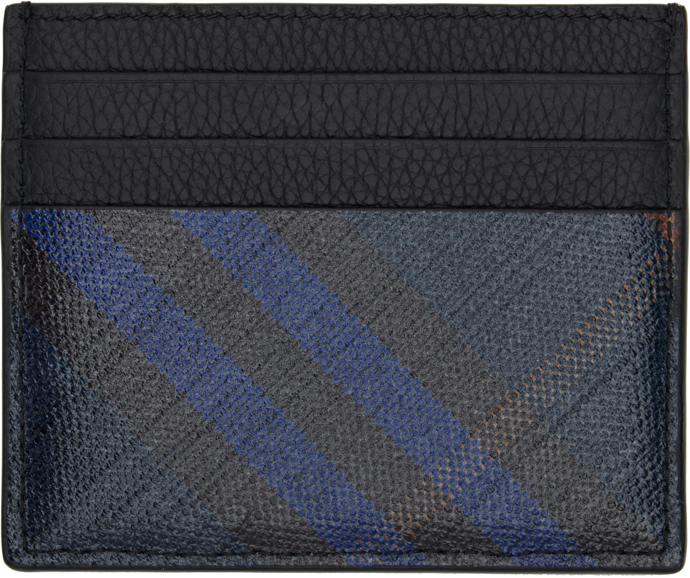 Burberry Tall Check Card Holder in Blue for Men | Lyst