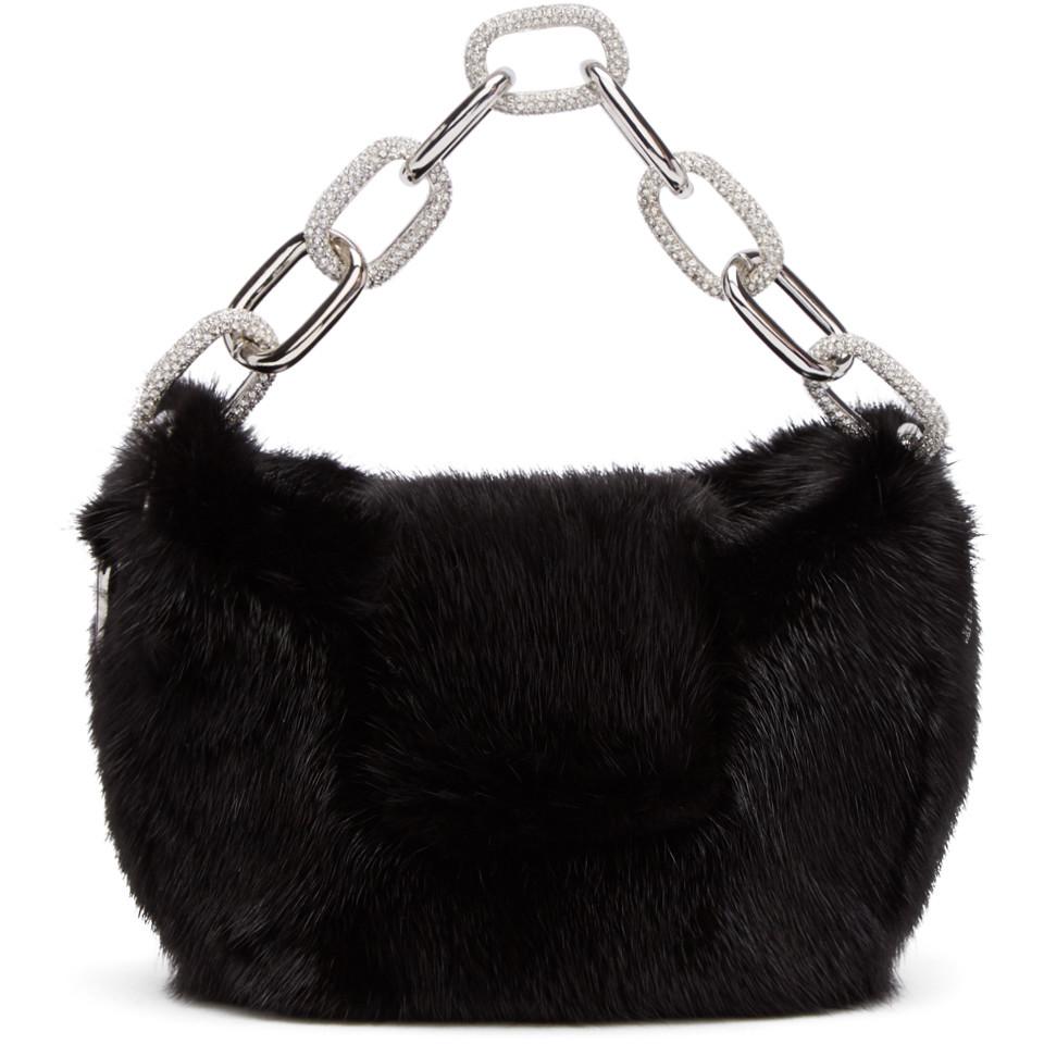 black fur bag