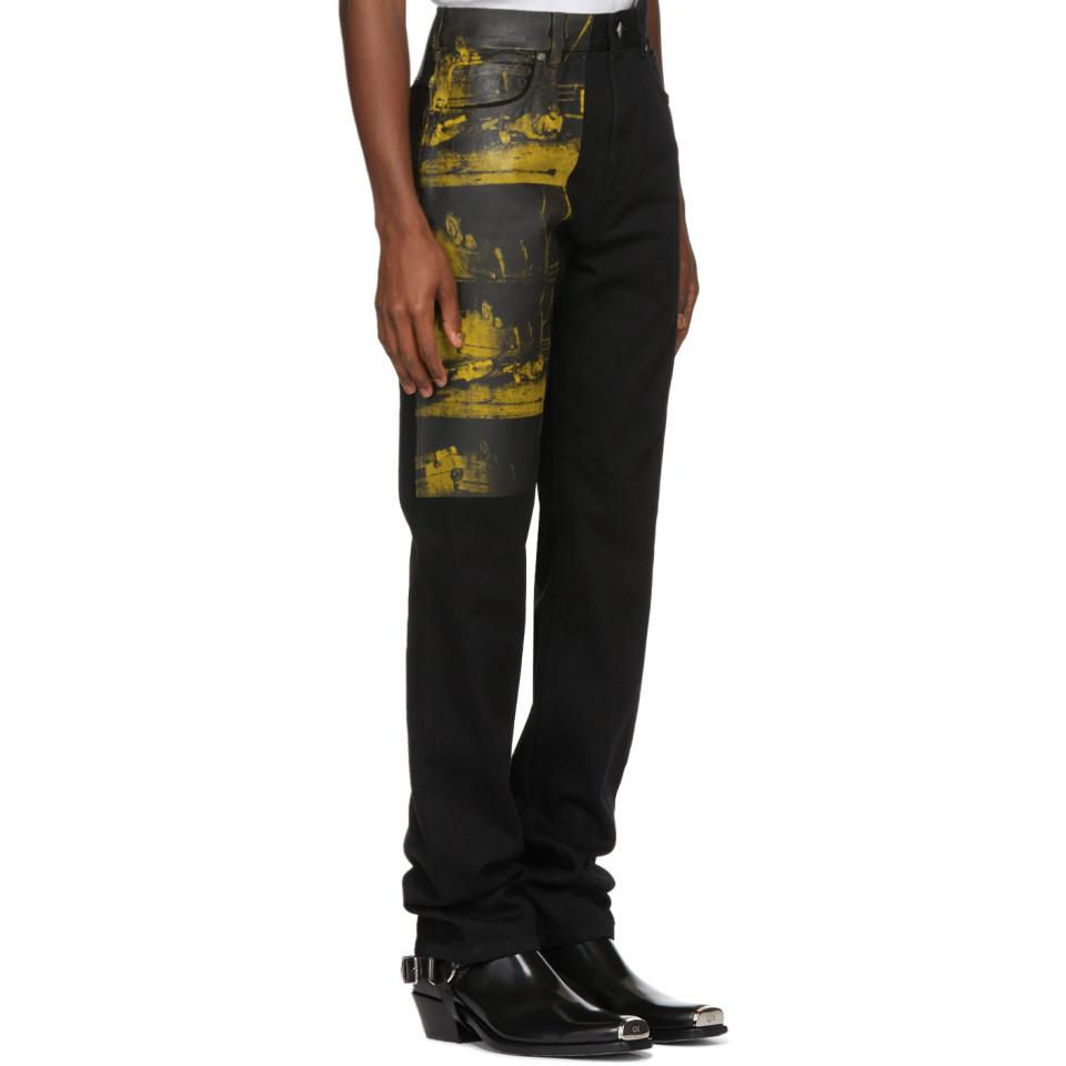 CALVIN KLEIN 205W39NYC Denim Black Car Crash Jeans for Men | Lyst