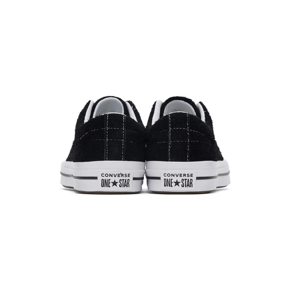one star black suede