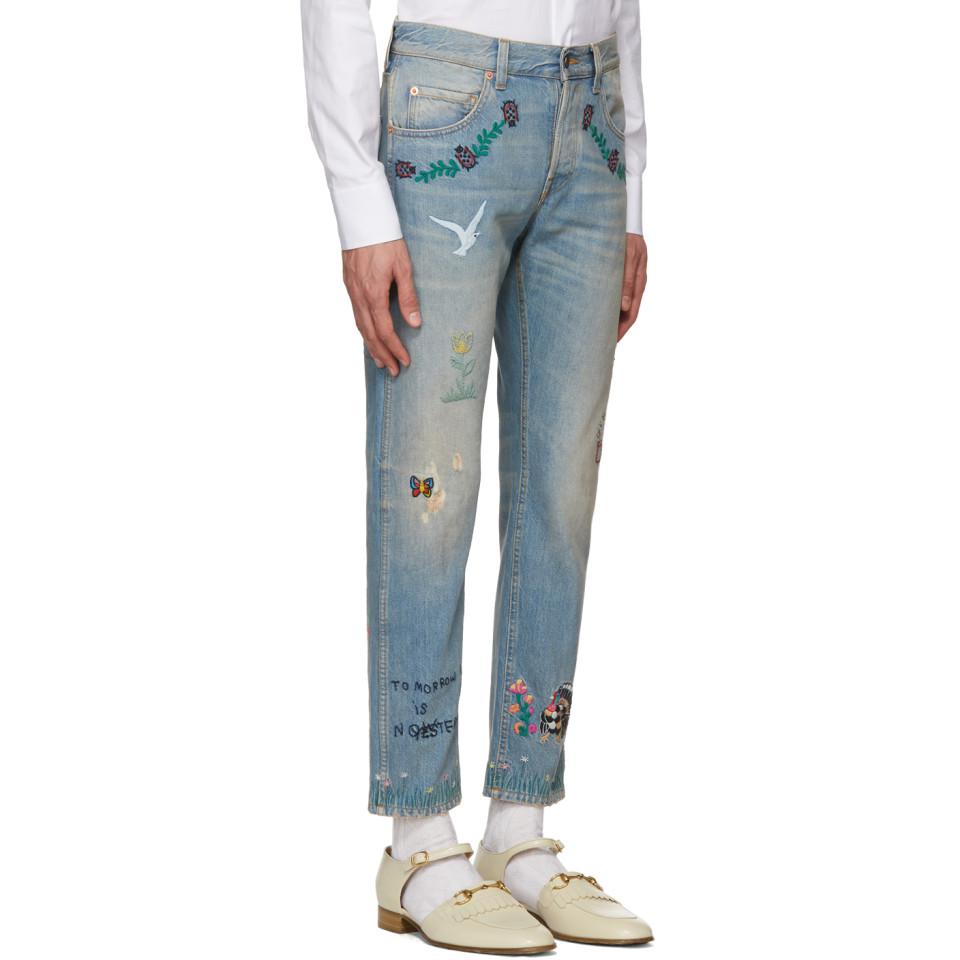gucci writing jeans