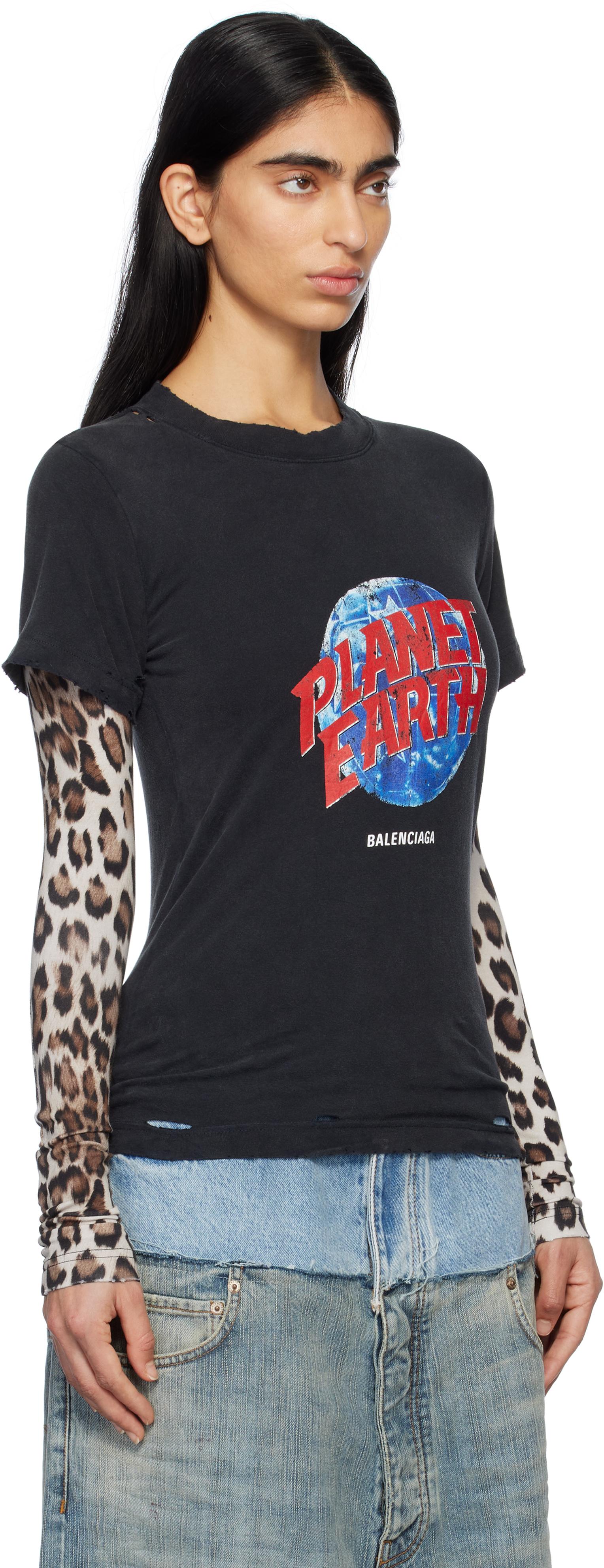 BALENCIAGA PLANET EARTH DOUBLE SLEEVE ロンT ロゴ 長袖 BALENCIAGA PLANET EARTH DOUBLE SLEEVE ロンT ロゴ 長袖 トップス