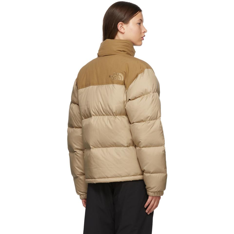 The North Face Beige Down Eco Nuptse Jacket in Natural | Lyst Australia